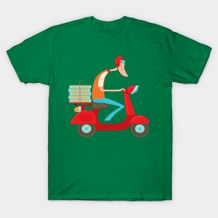 Pizza Delivery Scooter Boy T-Shirt